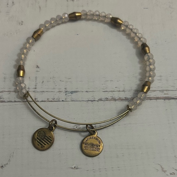Alex and Ani Jewelry - Alex and Ani Gold and Clear Beaded Charm Bracelet